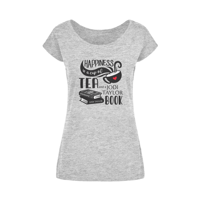 Happiness is a Cup of Tea and a Jodi Taylor Book Wide Neck Womens T-Shirt XS-5XL