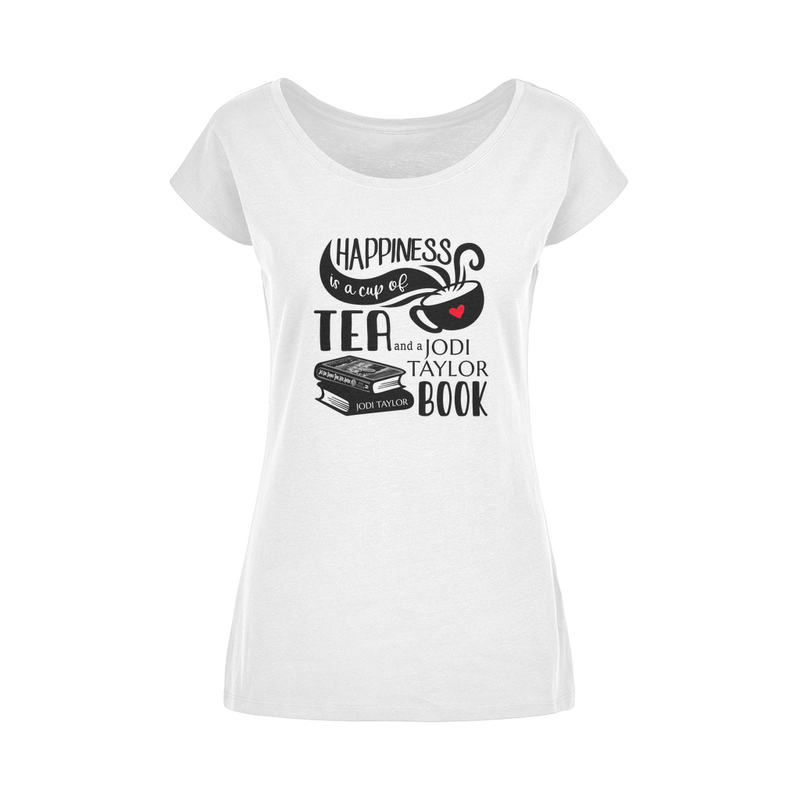 Happiness is a Cup of Tea and a Jodi Taylor Book Wide Neck Womens T-Shirt XS-5XL