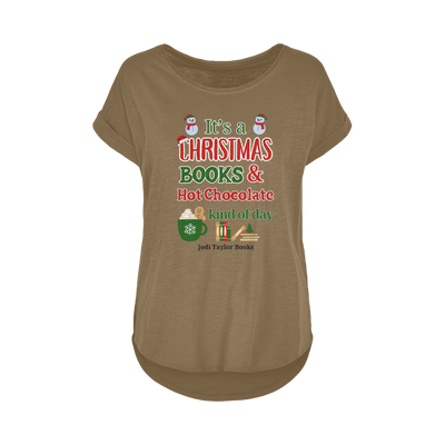 It's a Christmas Books and Hot Chocolate Kind of Day (UK) Women's Long Slub T-Shirt XS-5XL