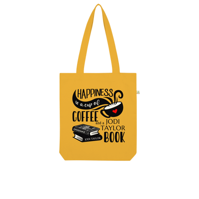 Happiness is a Cup of Coffee and a Jodi Taylor Book Organic Tote Bag