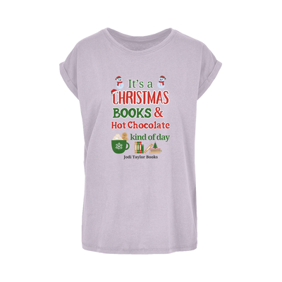 It's a Christmas Books and Hot Chocolate Kind of Day (UK) Women's Extended Shoulder T-Shirt XS-5XL