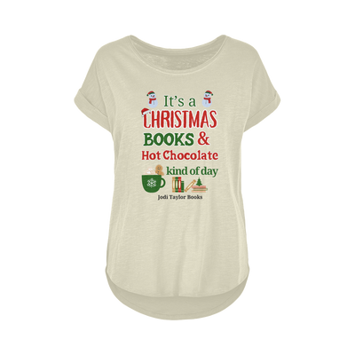 It's a Christmas Books and Hot Chocolate Kind of Day (UK) Women's Long Slub T-Shirt XS-5XL