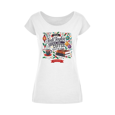 It's a Christmas Books and Coffee Kind of Day (UK) Wide Neck Womens T-Shirt XS-5XL