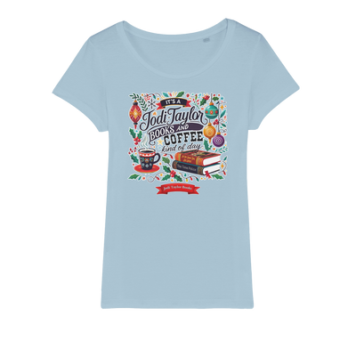 It's a Christmas Books and Coffee Kind of Day (UK) Organic Jersey Womens T-Shirt