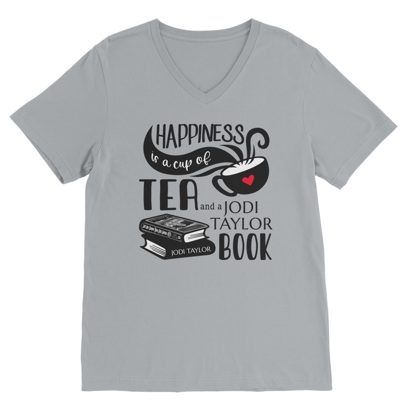 Happiness is a Cup of Tea and a Jodi Taylor Book Classic V-Neck T-Shirt