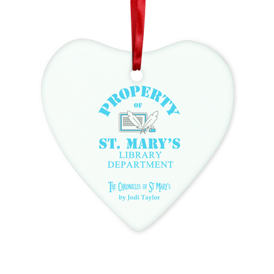 Property of St Mary's Library Department (UK) Glass Hanging Ornament