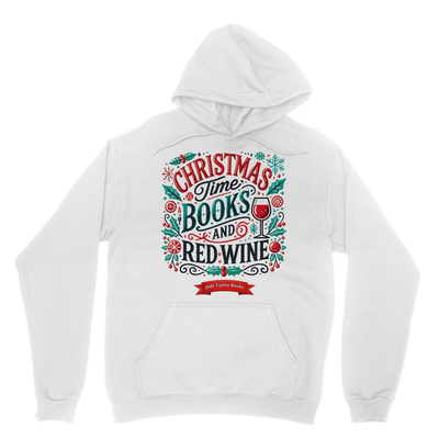 Christmas Time Books and Red Wine (UK) Classic Adult Hoodie up to 5XL