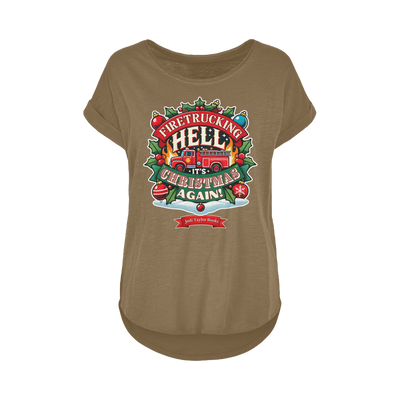 Firetrucking Hell - It's Christmas Again! (UK) Women's Long Slub T-Shirt XS-5XL