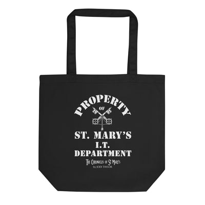 Property of St Mary's I.T. Department Black Eco Tote Bag (UK, Europe, USA, Canada)