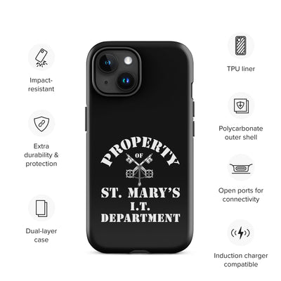 Property of St Mary's I.T. Department Tough Case for iPhone® (UK, Europe, USA, Canada, Australia, and New Zealand)