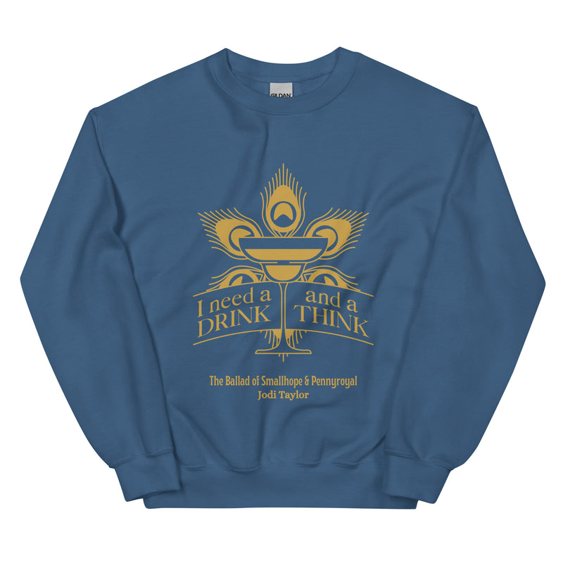 I Need a Drink and a Think Classic Adult Sweatshirt up to 5XL (UK, Europe, USA, Canada and Australia)