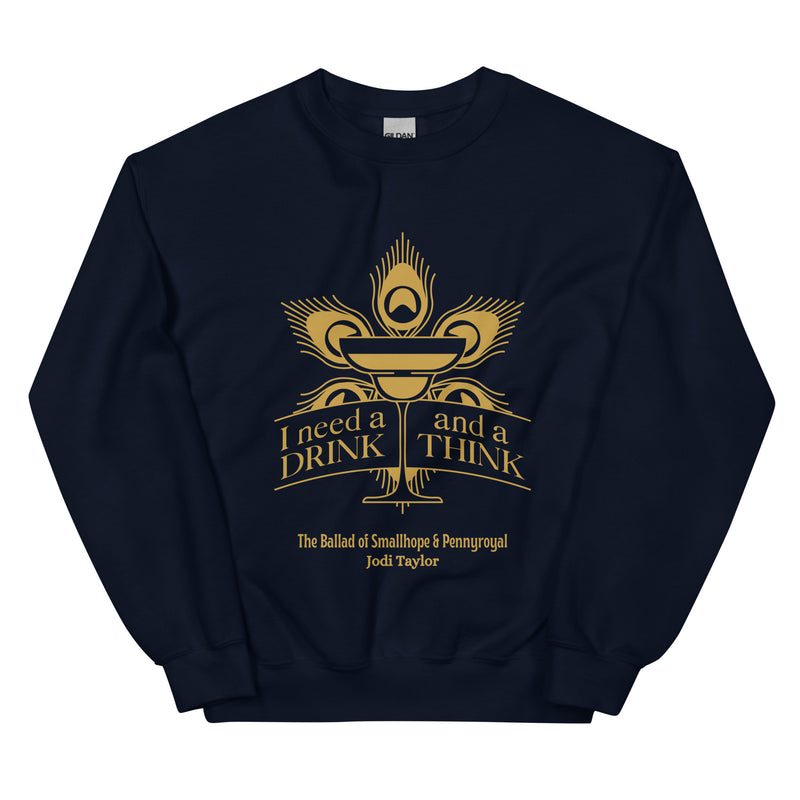 I Need a Drink and a Think Classic Adult Sweatshirt up to 5XL (UK, Europe, USA, Canada and Australia)