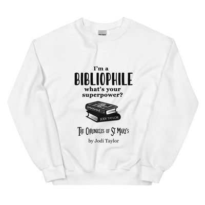 I'm a Bibliophile - What's Your Superpower? Unisex Sweatshirt up to 5XL (UK, Europe, USA, Canada and Australia)