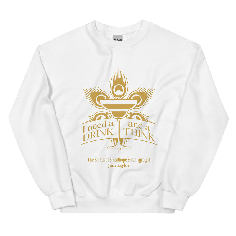 I Need a Drink and a Think Classic Adult Sweatshirt up to 5XL (UK, Europe, USA, Canada and Australia)